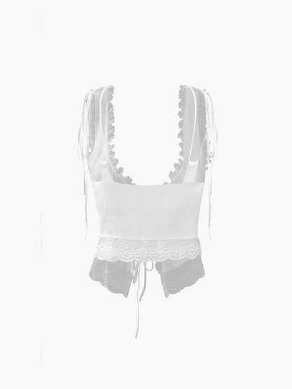 Damen Spitzen Crop