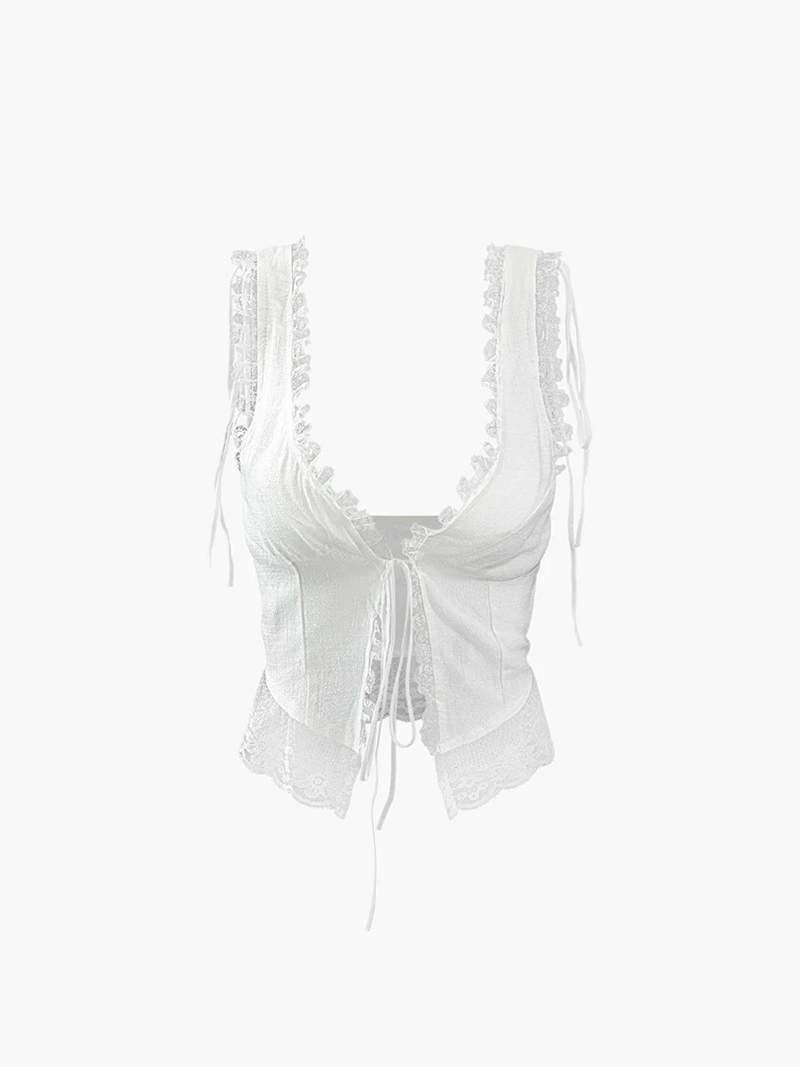 Damen Spitzen Crop - Norvielle