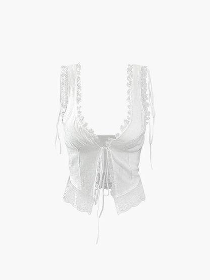 Damen Spitzen Crop - Norvielle