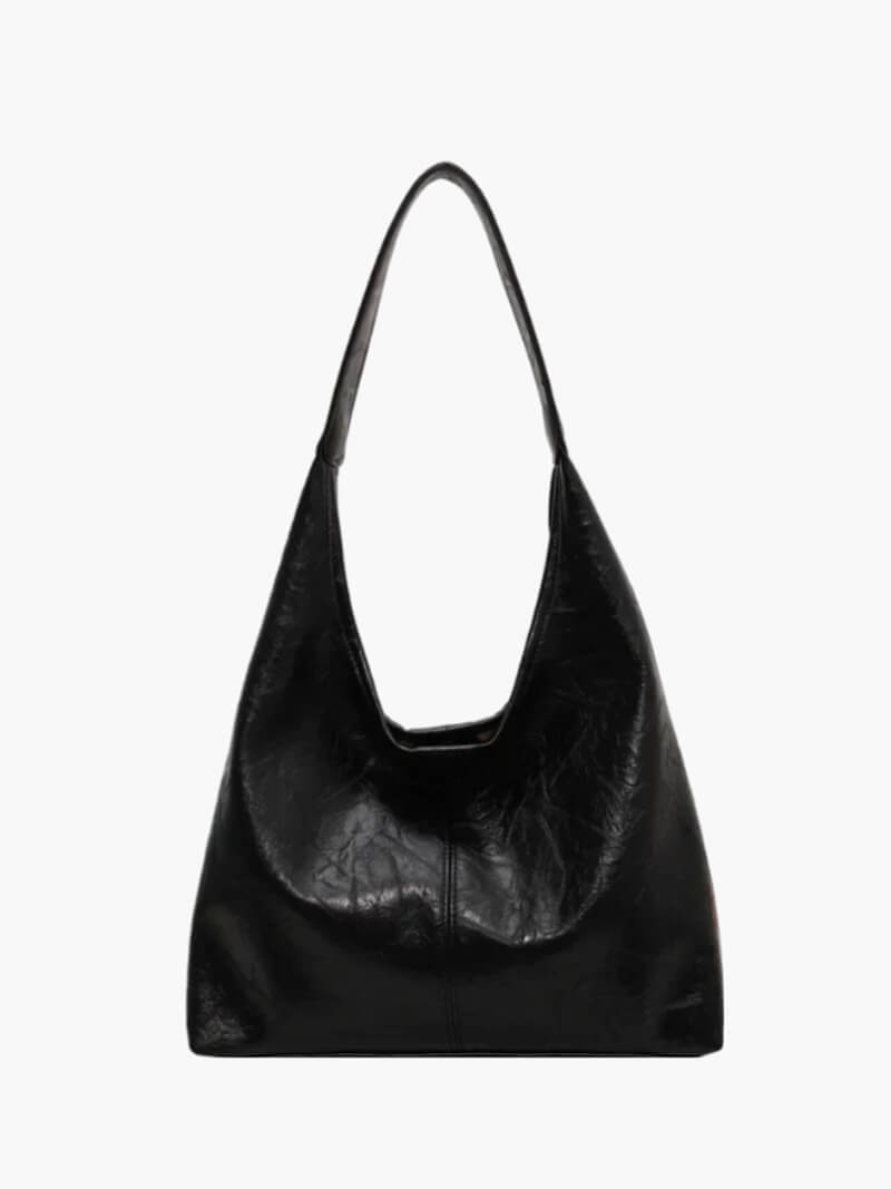 Caroly Damen Schultertasche Kunstleder Minimalistisch Schwarz - Norvielle