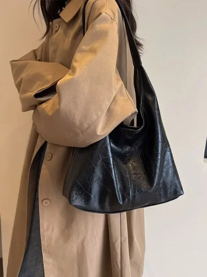 Caroly Damen Schultertasche Kunstleder Minimalistisch