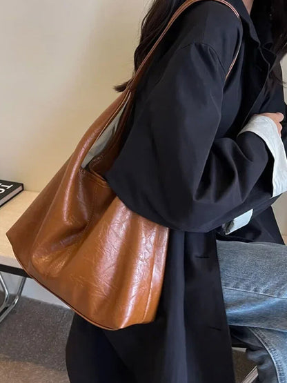 Caroly Damen Schultertasche Kunstleder Minimalistisch