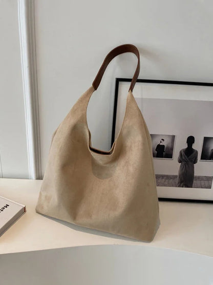 Olga Damen Schultertasche Wildleder Minimalistisch