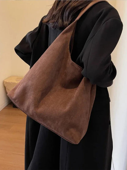 Olga Damen Schultertasche Wildleder Minimalistisch