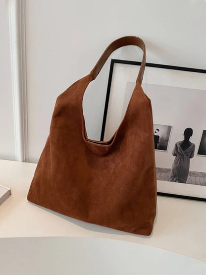 Olga Damen Schultertasche Wildleder Minimalistisch