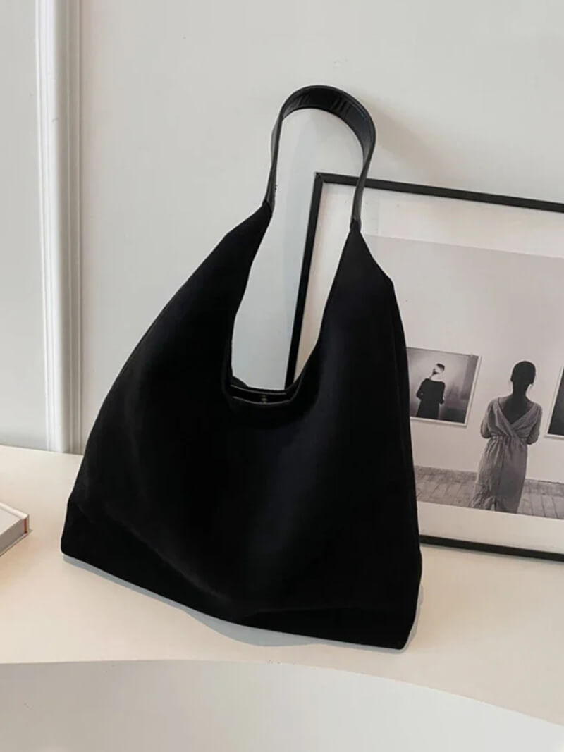 Olga Damen Schultertasche Wildleder Minimalistisch