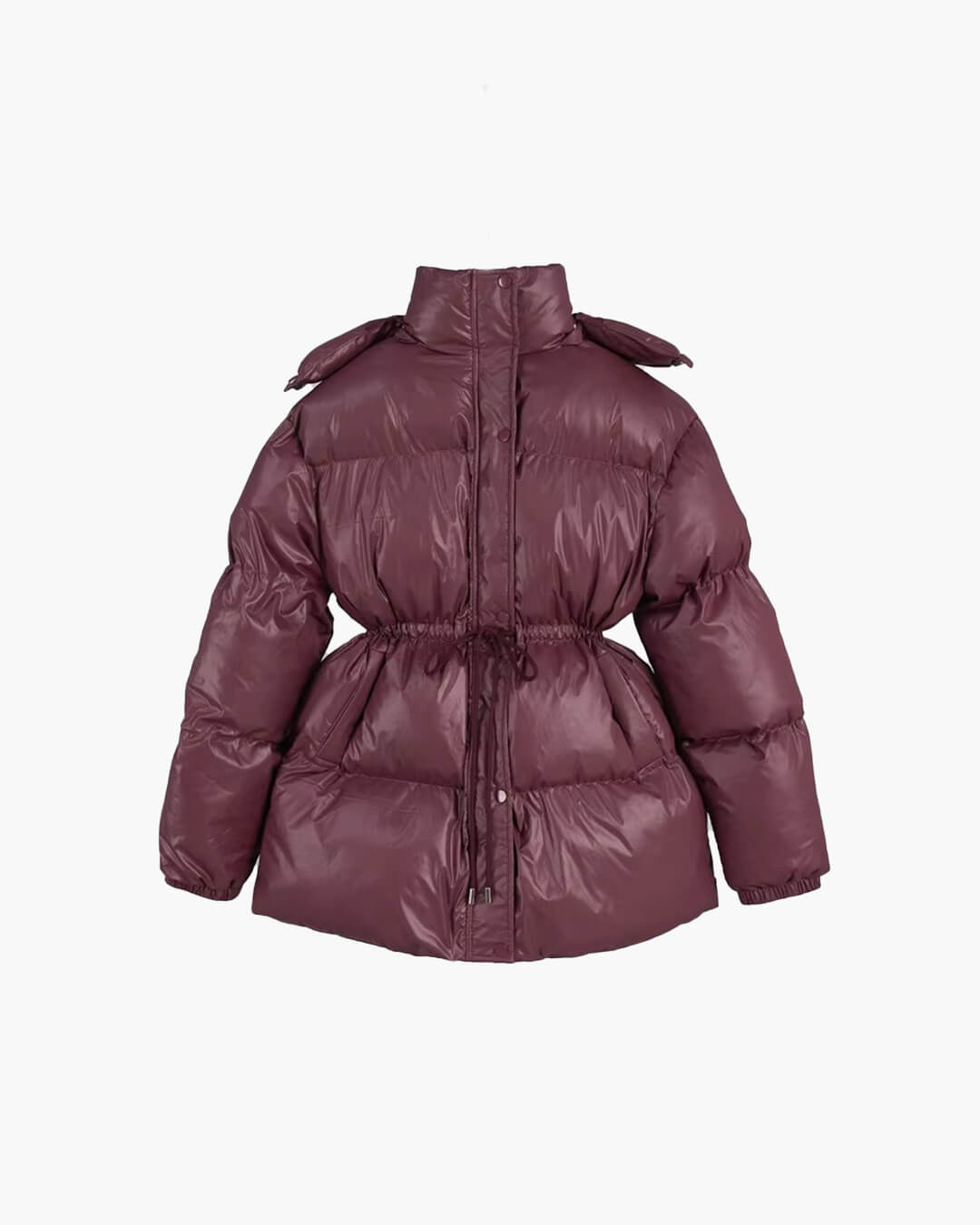 Damen Winter-Steppjacke Kordelzug Glanzfinish