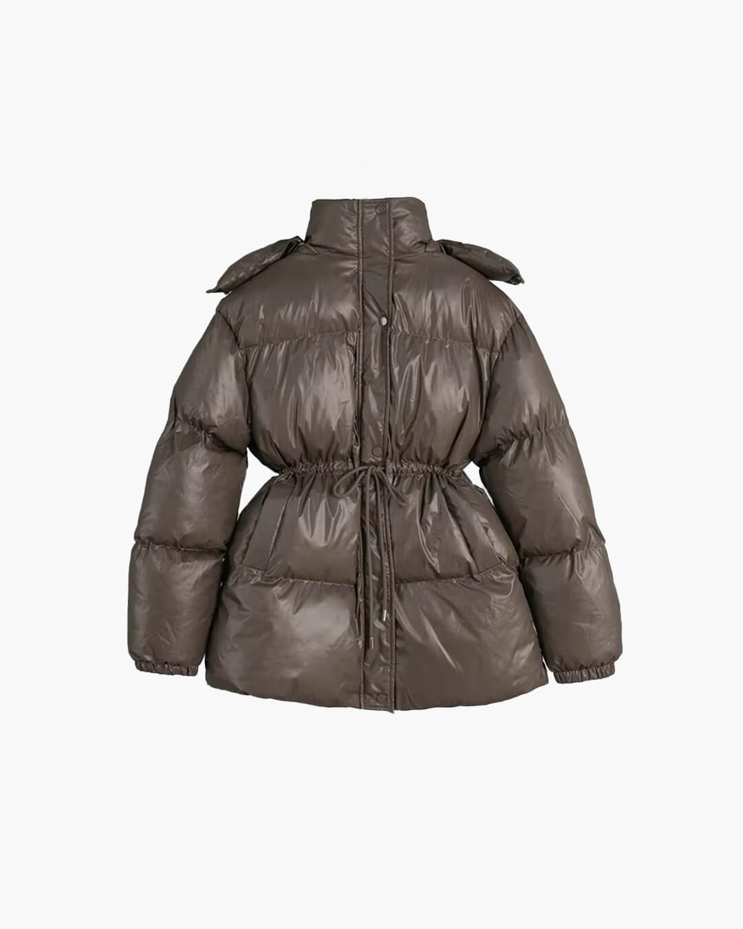 Damen Winter-Steppjacke Kordelzug Glanzfinish