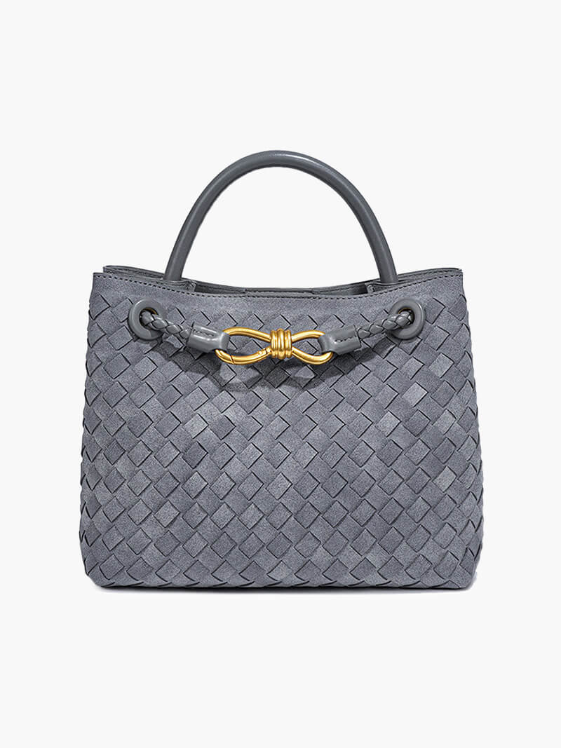 Geflochtene Damen-Tasche Wildleder Braun