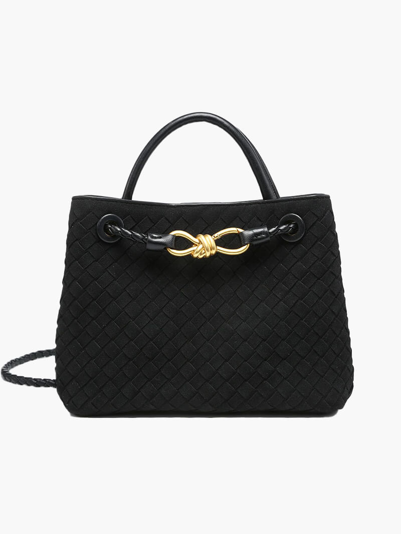 Geflochtene Damen-Tasche Wildleder Braun