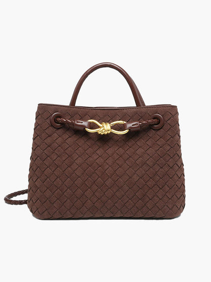 Geflochtene Damen-Tasche Wildleder Braun - Norvielle