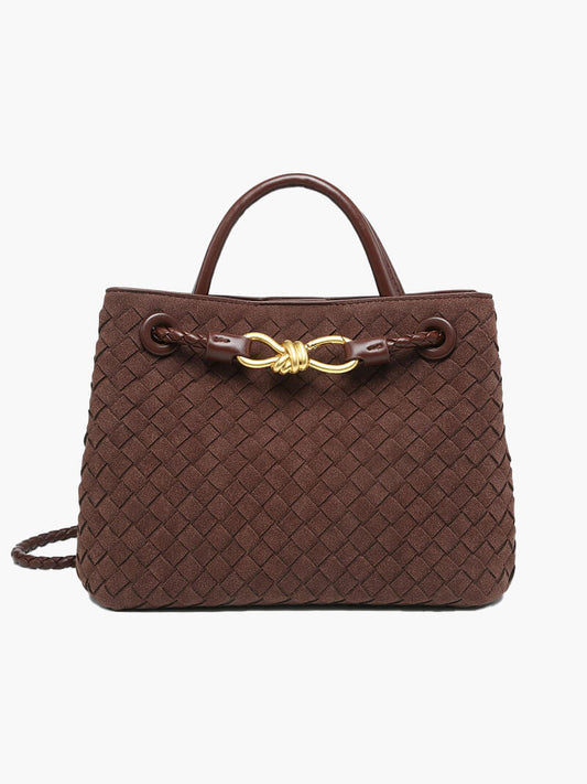 Geflochtene Damen-Tasche Wildleder Braun - Norvielle