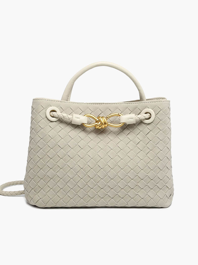 Geflochtene Damen-Tasche Wildleder Braun