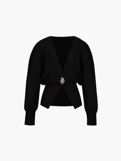 Norina Damen Strickcardigan Auffälliger Knopf - Norvielle