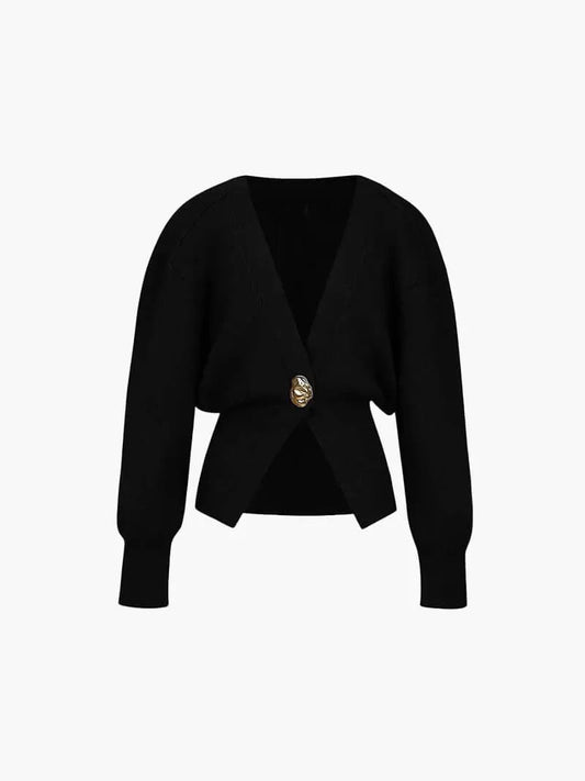 Norina Damen Strickcardigan Auffälliger Knopf - Norvielle