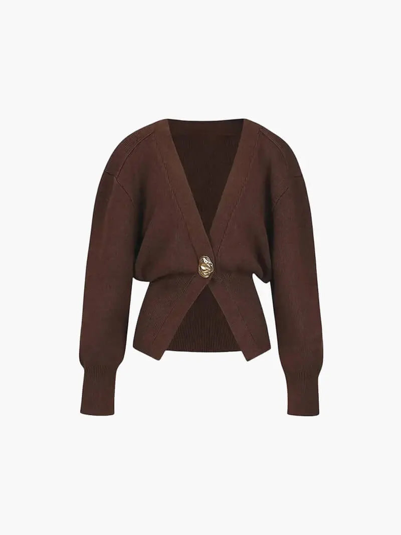 Norina Damen Strickcardigan Auffälliger Knopf