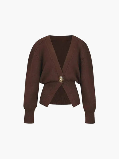 Norina Damen Strickcardigan Auffälliger Knopf