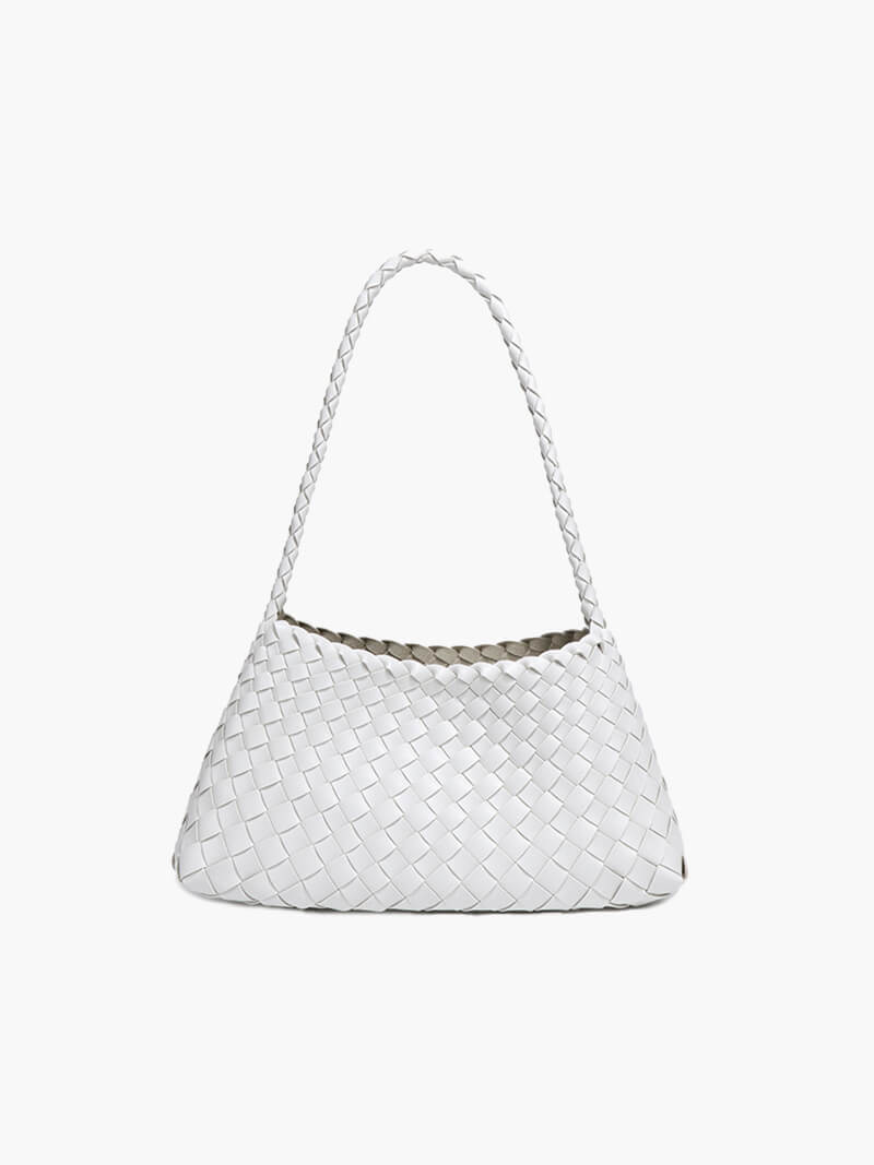Liese Damen Schultertasche Geflochtenes Leder Braun