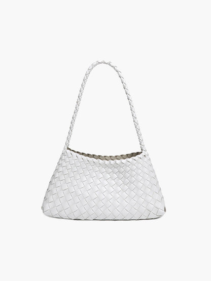 Liese Damen Schultertasche Geflochtenes Leder Braun