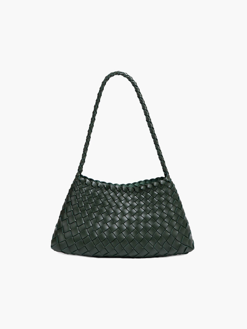 Liese Damen Schultertasche Geflochtenes Leder Braun