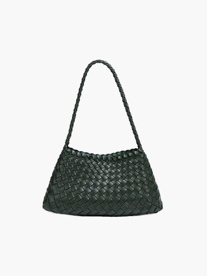 Liese Damen Schultertasche Geflochtenes Leder Braun