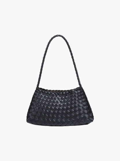 Liese Damen Schultertasche Geflochtenes Leder Braun - Norvielle