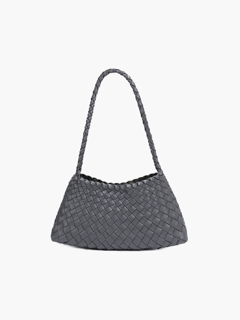Liese Damen Schultertasche Geflochtenes Leder Braun