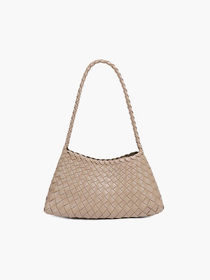 Liese Damen Schultertasche Geflochtenes Leder Braun