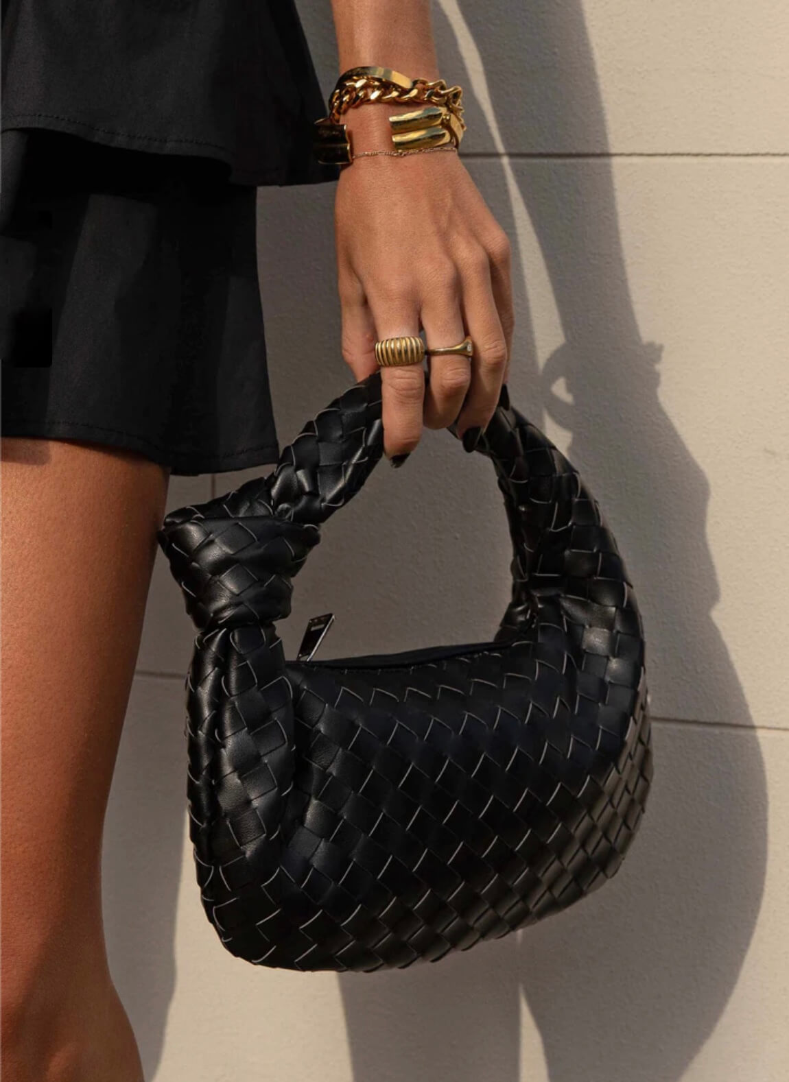 Damen Mini Geflochtene Handtasche
