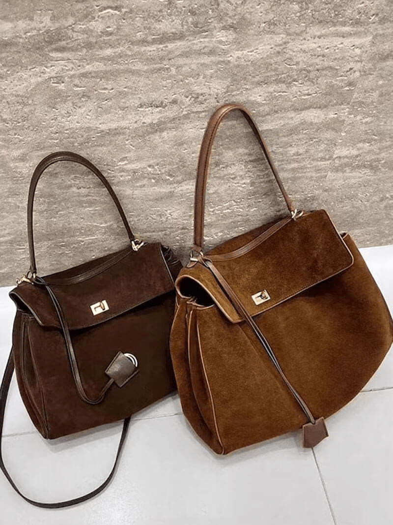 Ramona Damen Handtasche Wildleder