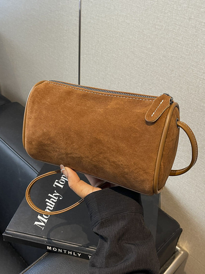 Elegante Damen Schultertasche Wildleder