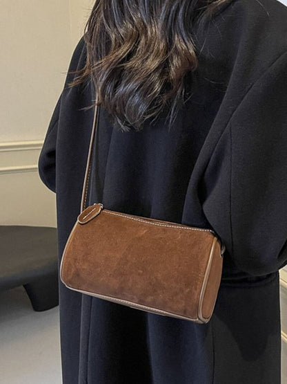 Elegante Damen Schultertasche Wildleder
