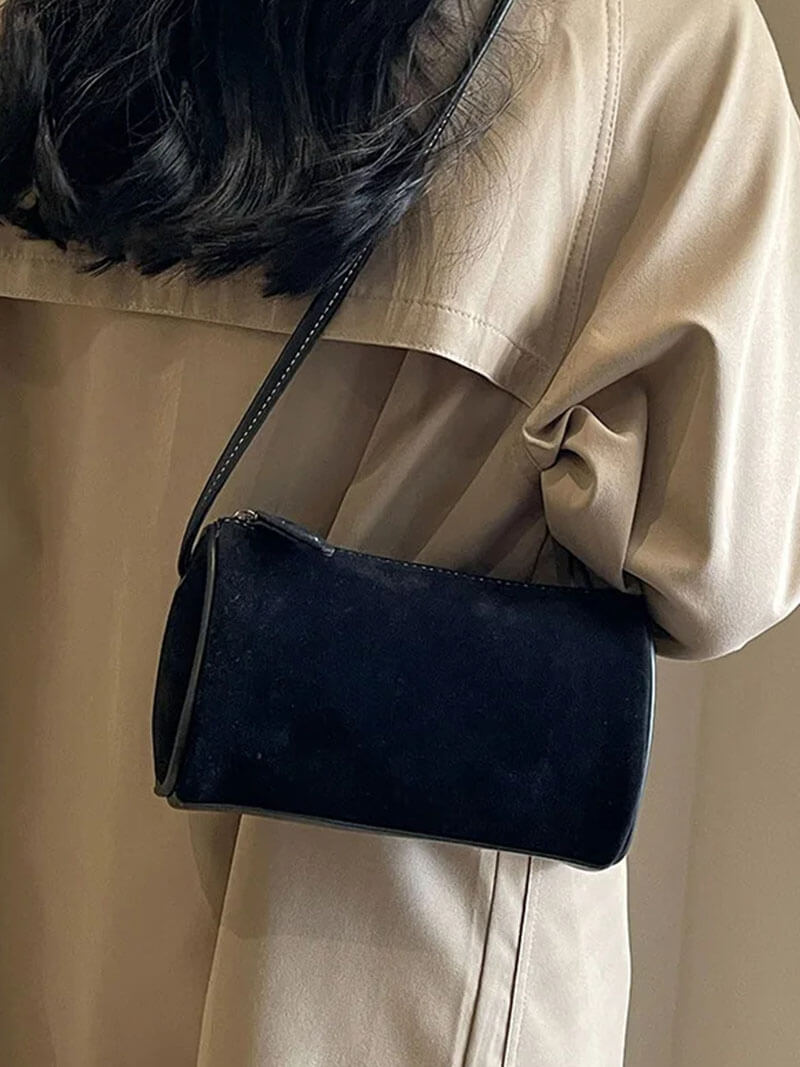 Elegante Damen Schultertasche Wildleder