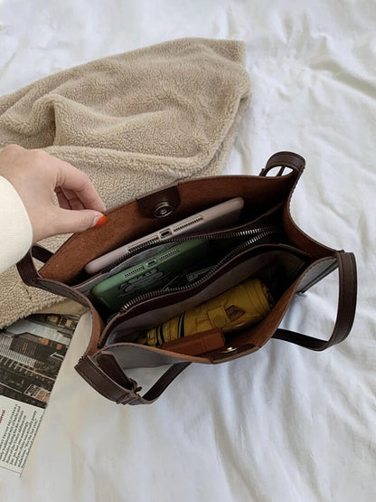 Stella Damen Schultertasche Kunstleder Minimalistisch
