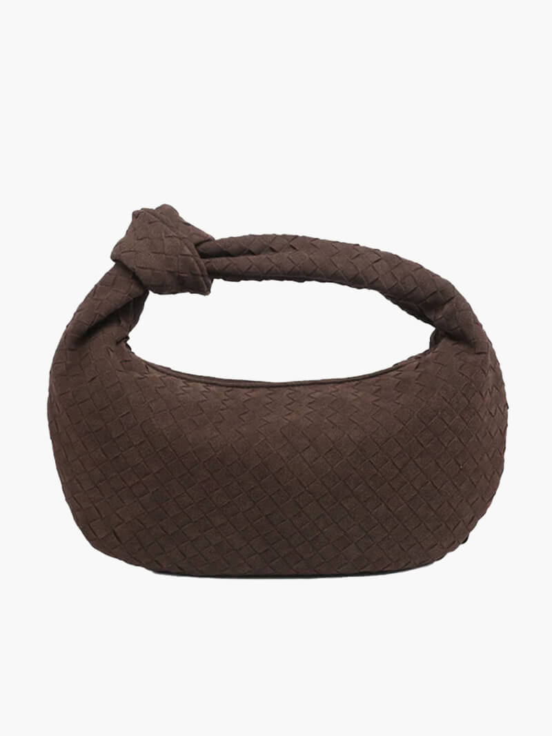 Geflochtete Hobo-Tasche mit Knoten-Detail Braun
