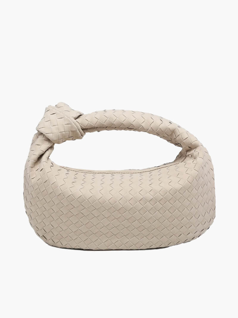 Geflochtete Hobo-Tasche mit Knoten-Detail Braun - Norvielle