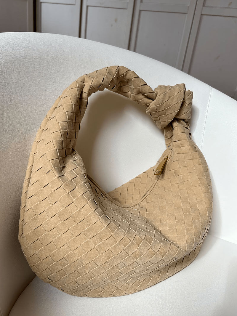 Geflochtete Hobo-Tasche mit Knoten-Detail Braun