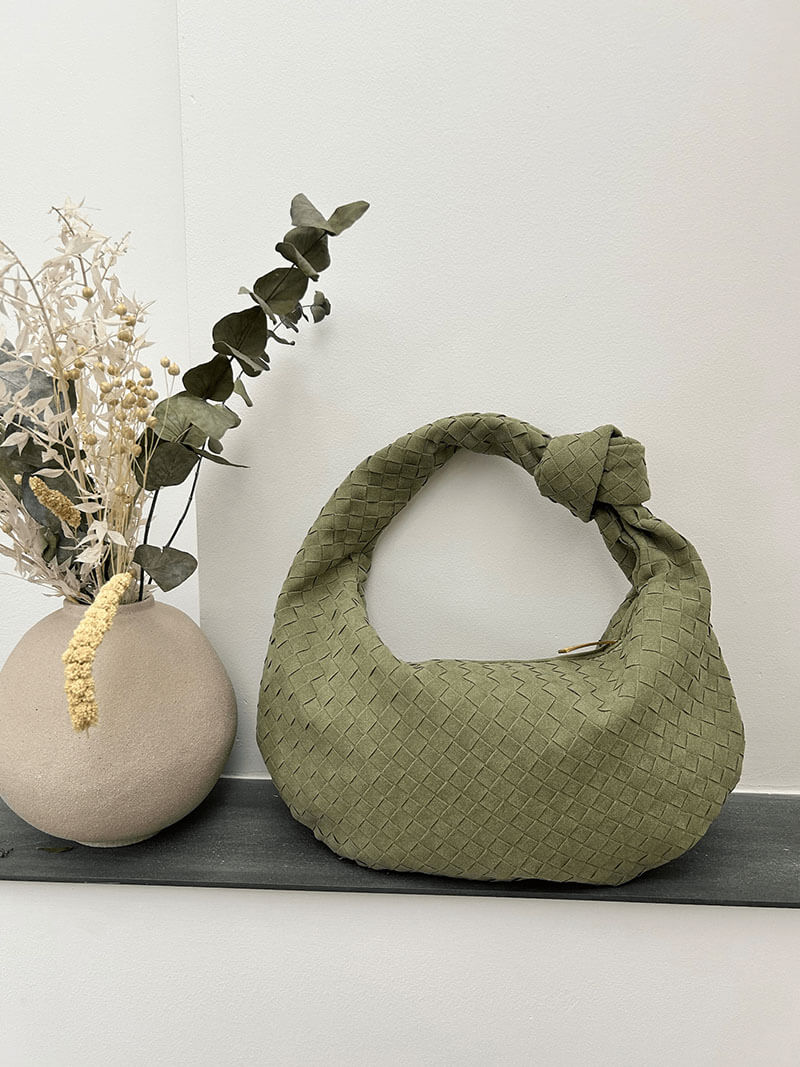 Geflochtete Hobo-Tasche mit Knoten-Detail Braun