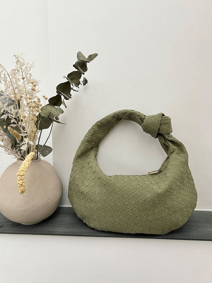 Geflochtete Hobo-Tasche mit Knoten-Detail Braun