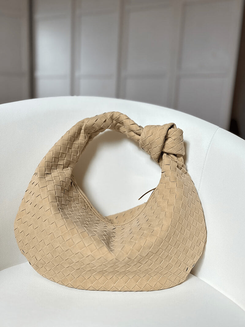 Geflochtete Hobo-Tasche mit Knoten-Detail Braun