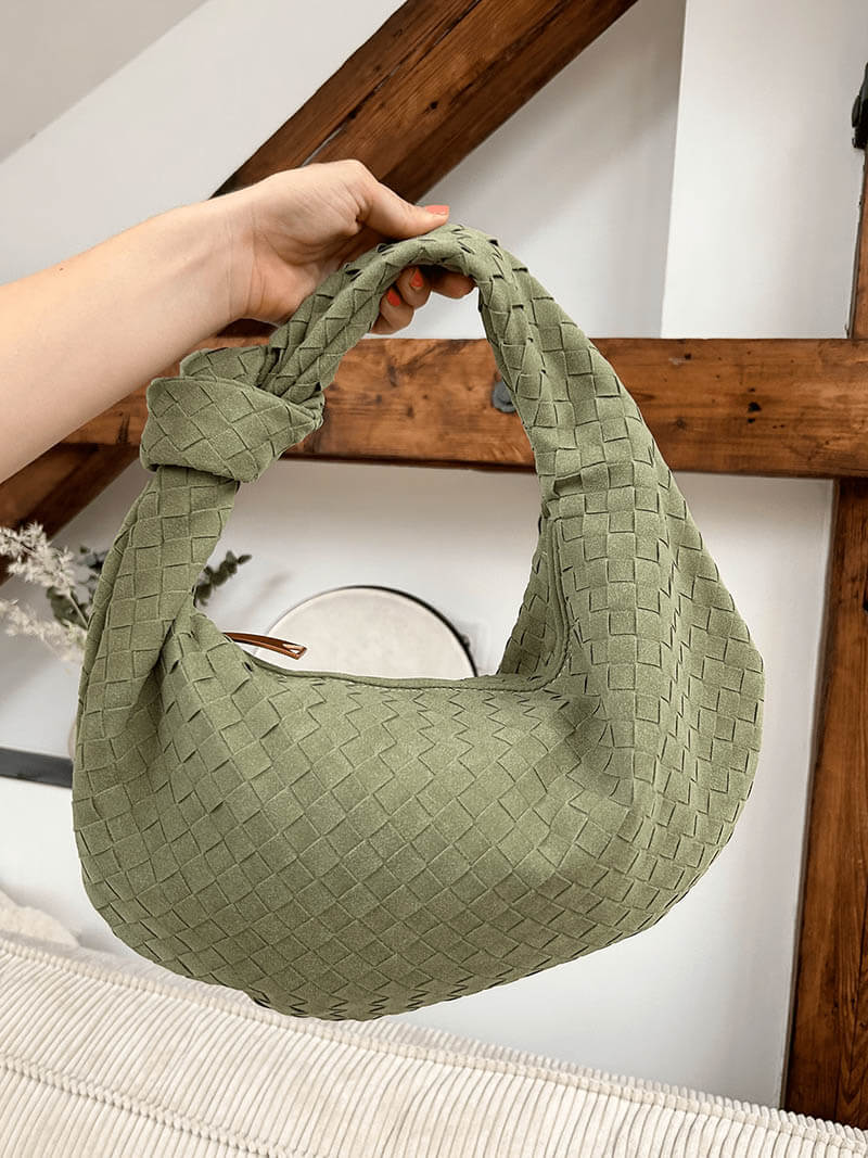 Geflochtete Hobo-Tasche mit Knoten-Detail Braun