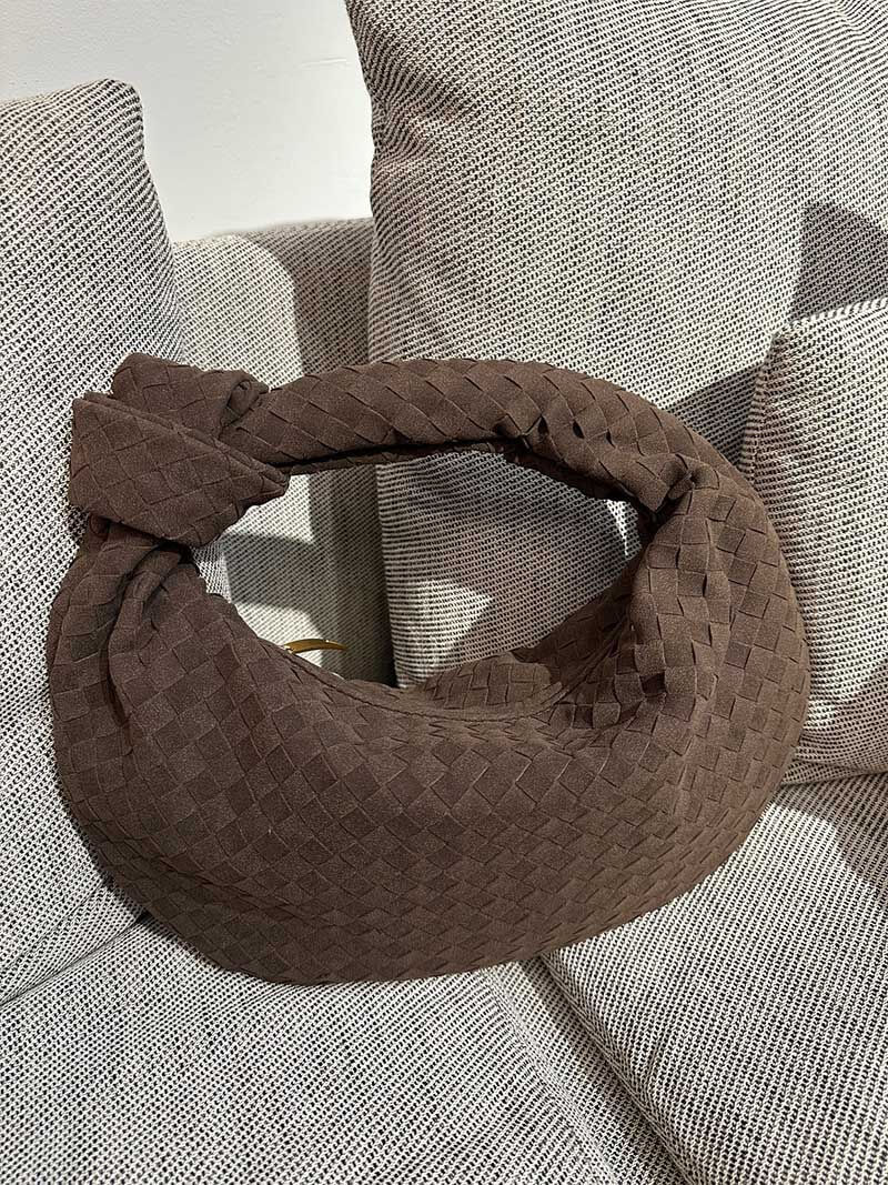 Geflochtete Hobo-Tasche mit Knoten-Detail Braun