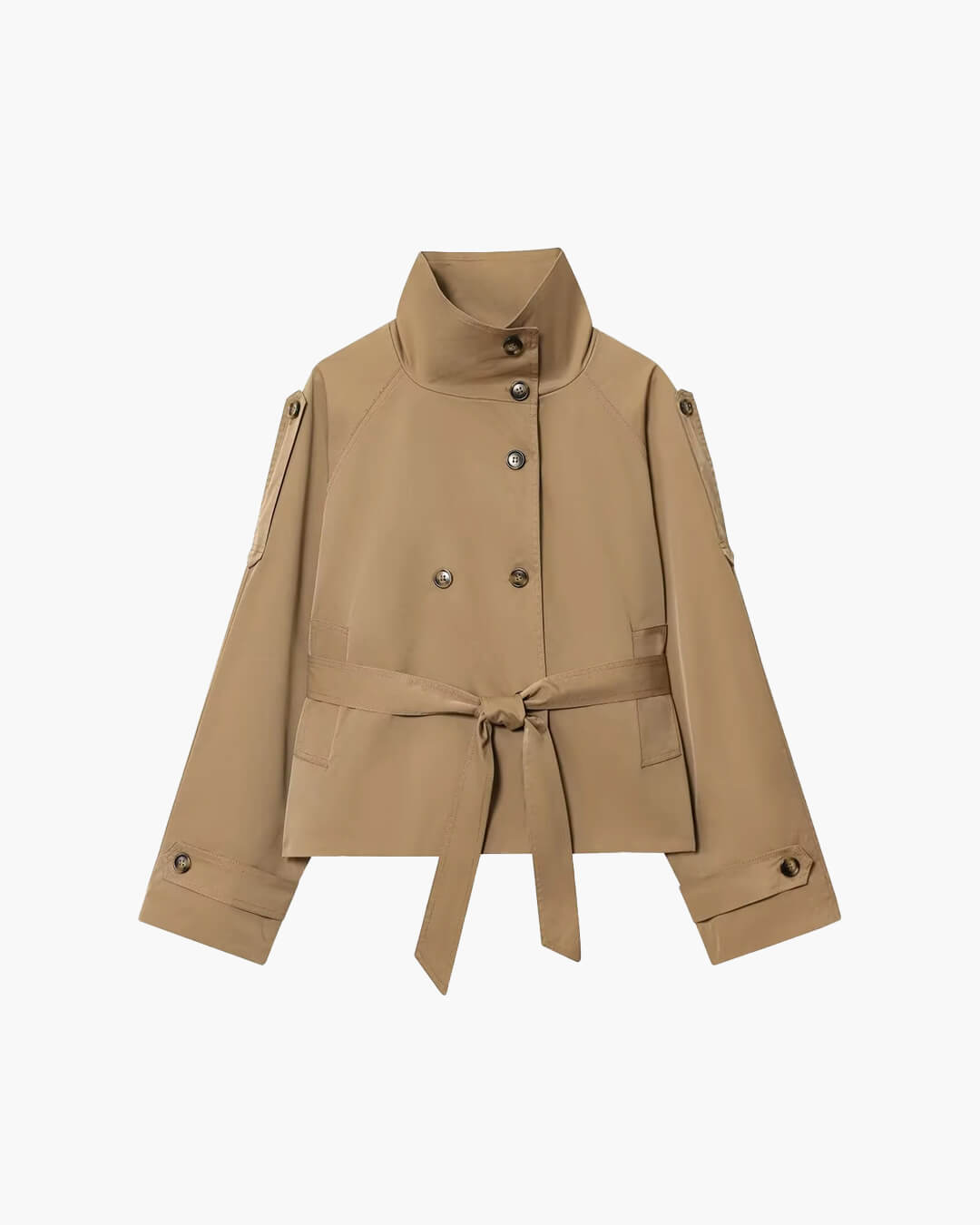 Damen Kurzer Winter-Trenchcoat mit Gürtel