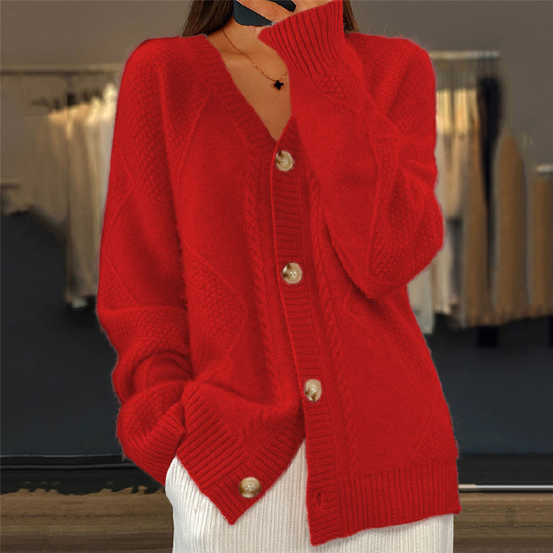 Damen Strickjacke Langärmlig Gemütlich