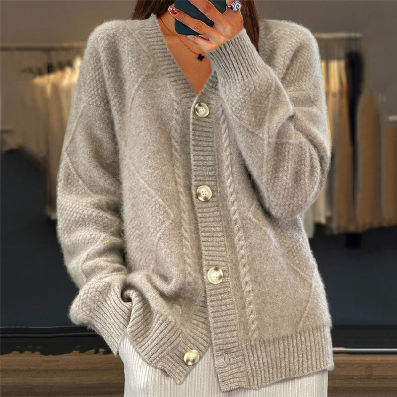 Damen Strickjacke Langärmlig Gemütlich