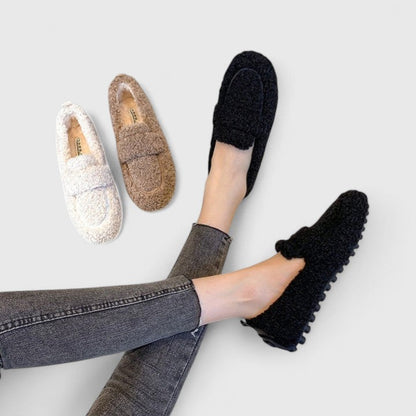 Damen Plüsch Loafer Bequem
