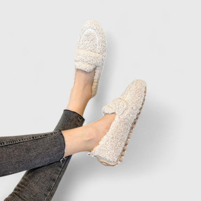 Damen Plüsch Loafer Bequem