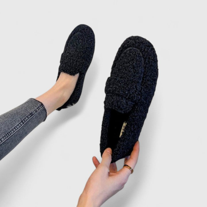 Damen Plüsch Loafer Bequem