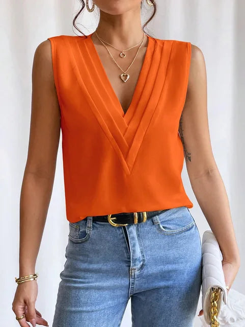 Eveloria Damen Ärmellose Bluse Elegantes Design