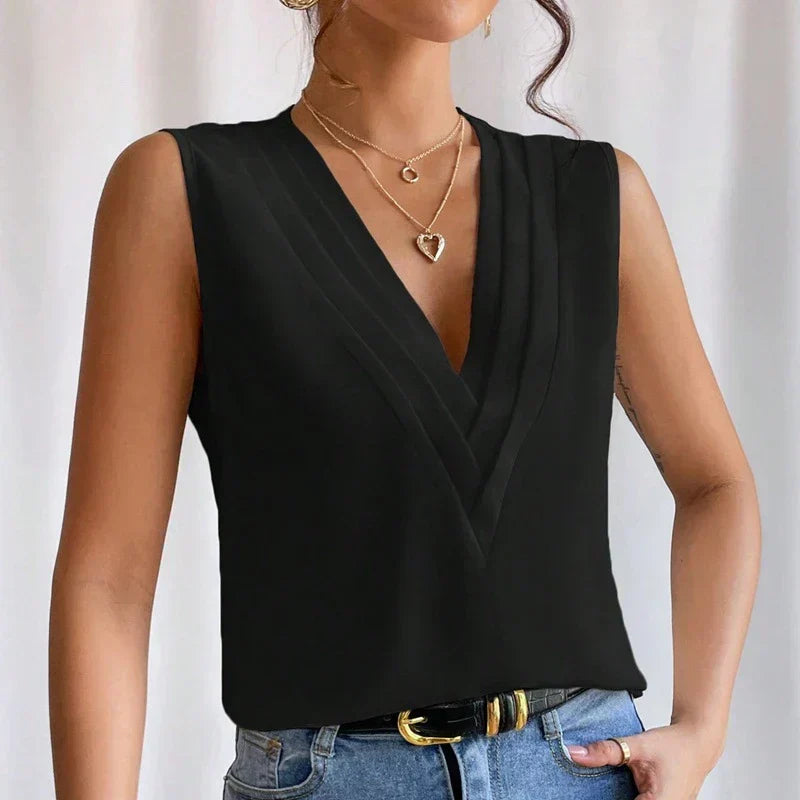Eveloria Damen Ärmellose Bluse Elegantes Design